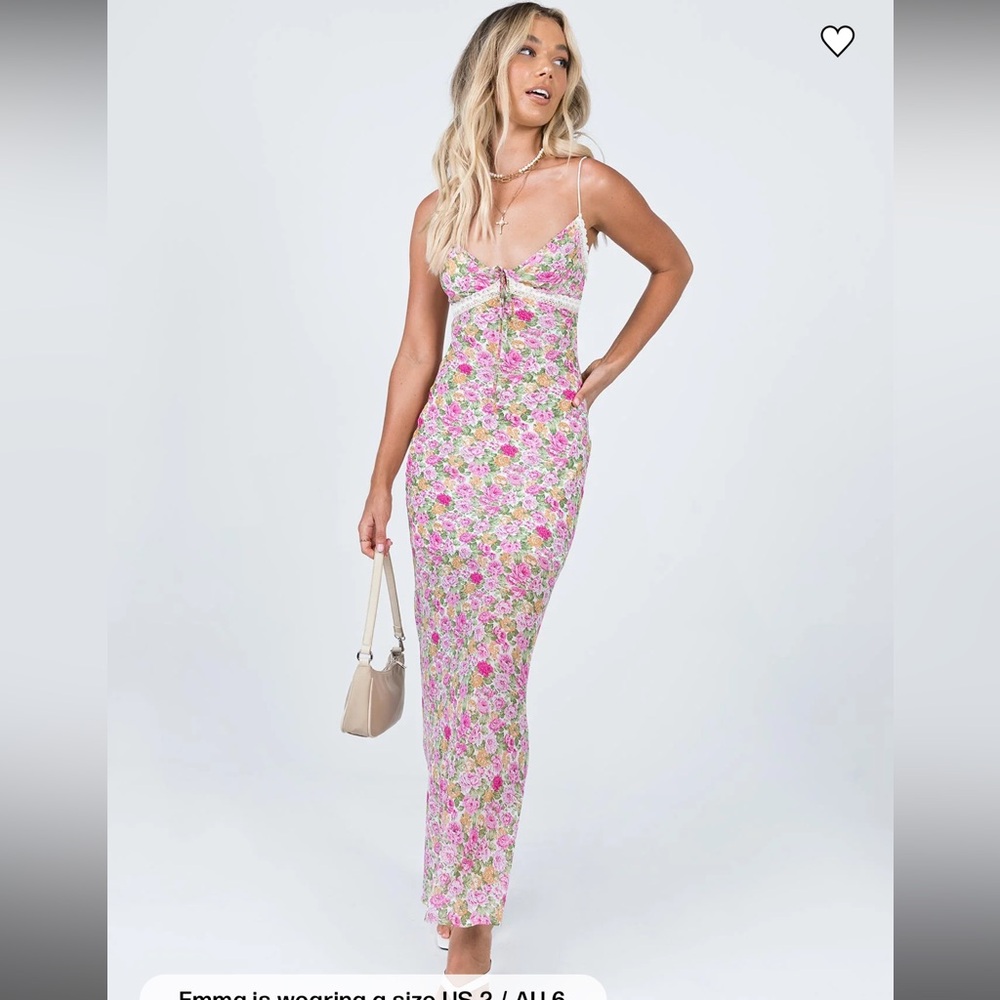 Princess Polly Pink and Green Floral Dress